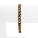 18k Yellow Gold and 4.5cttw Diamond Solid Ladies Curb Link Bracelet 7"
