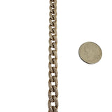 18k Yellow Gold and 4.5cttw Diamond Solid Ladies Curb Link Bracelet 7"
