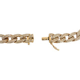 18k Yellow Gold and 4.5cttw Diamond Solid Ladies Curb Link Bracelet 7"