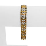 18k Yellow White and Rose Gold 7g Ladies Tri Tone Fancy Link Bracelet 7"