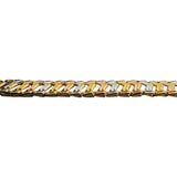 18k Yellow White and Rose Gold 7g Ladies Tri Tone Fancy Link Bracelet 7"