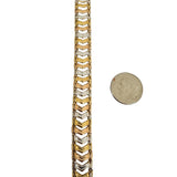 18k Yellow White and Rose Gold 7g Ladies Tri Tone Fancy Link Bracelet 7"