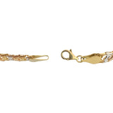 18k Yellow White and Rose Gold 7g Ladies Tri Tone Fancy Link Bracelet 7"