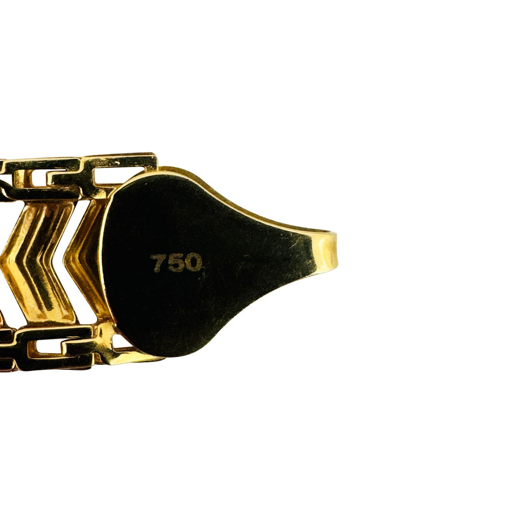18k Yellow White and Rose Gold 7g Ladies Tri Tone Fancy Link Bracelet 7"