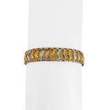 18k Yellow White and Rose Gold 7g Ladies Tri Tone Fancy Link Bracelet 7"