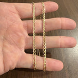 14k Yellow Gold 8g Solid Thin 3mm Mariner Link Chain Necklace Italy 20"