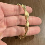 14k Yellow Gold 9.9g Hollow Vintage 7mm Twisted Spiral Bangle Bracelet Italy 7"