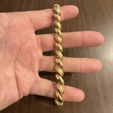 14k Yellow Gold 24g Polished and Brushed 10mm San Marco Link Bracelet Italy 7.5"