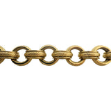 14k Yellow Gold 15.4g Vintage 12mm Three Circle Link Bracelet Italy 8.25"