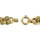 14k Yellow Gold 15.4g Vintage 12mm Three Circle Link Bracelet Italy 8.25"