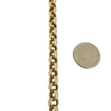 14k Yellow Gold 9g Hollow Polished 6.5mm Rolo Link Bracelet Italy 7.75"
