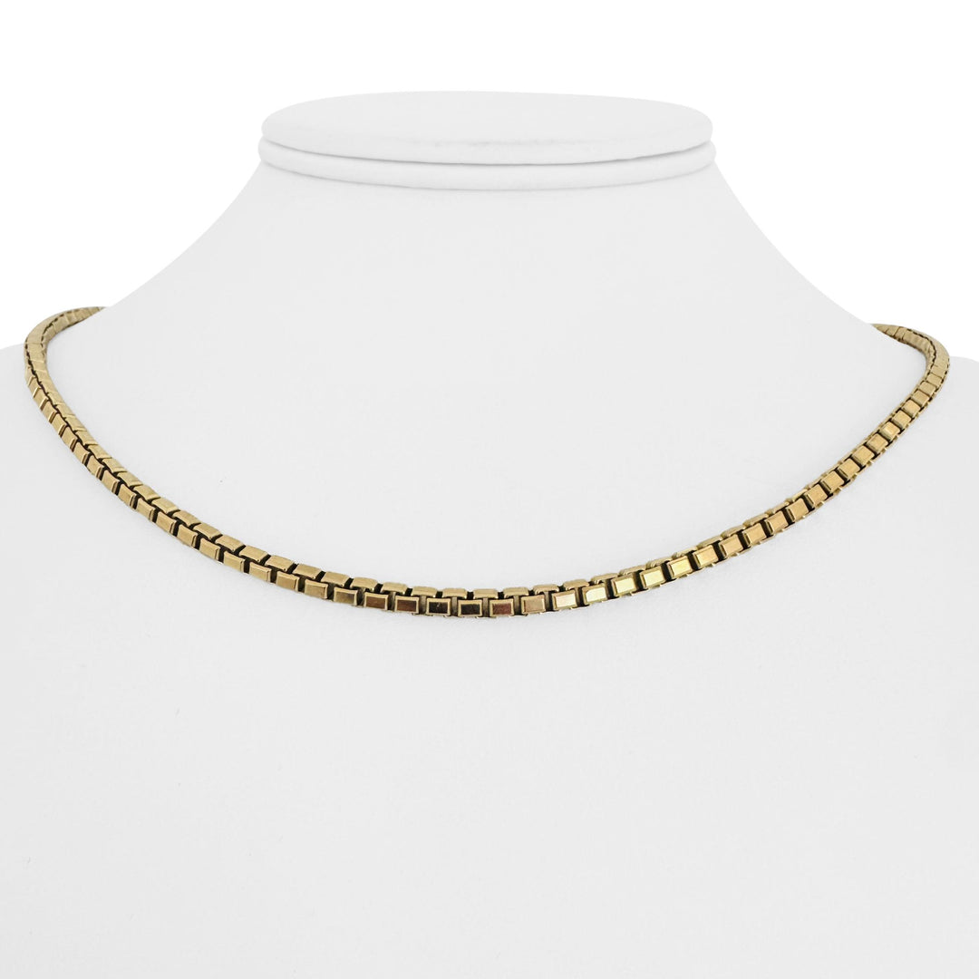 14k Yellow Gold 28.7g Solid Heavy 3mm Box Link Chain Necklace 18"