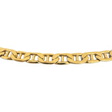 14k Yellow Gold 19.3g Semi Solid 5.5mm Mariner Link Chain Necklace Italy 20"