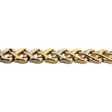 14k Yellow and White Gold 17.6g Ladies Polished 10mm Heart Link Bracelet 7"