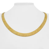 10k Yellow Gold 21.2g Solid Diamond Cut 7mm Herringbone Link Necklace Italy 20"