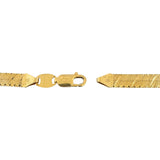 10k Yellow Gold 21.2g Solid Diamond Cut 7mm Herringbone Link Necklace Italy 20"