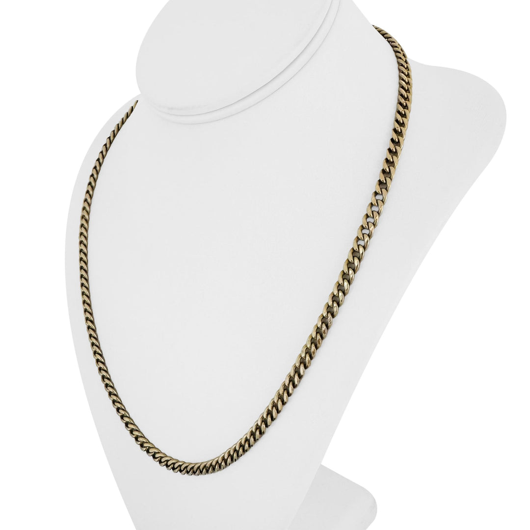 10k Yellow Gold 12.6g Hollow Light 5mm Curb Link Chain Necklace Turkey 21"