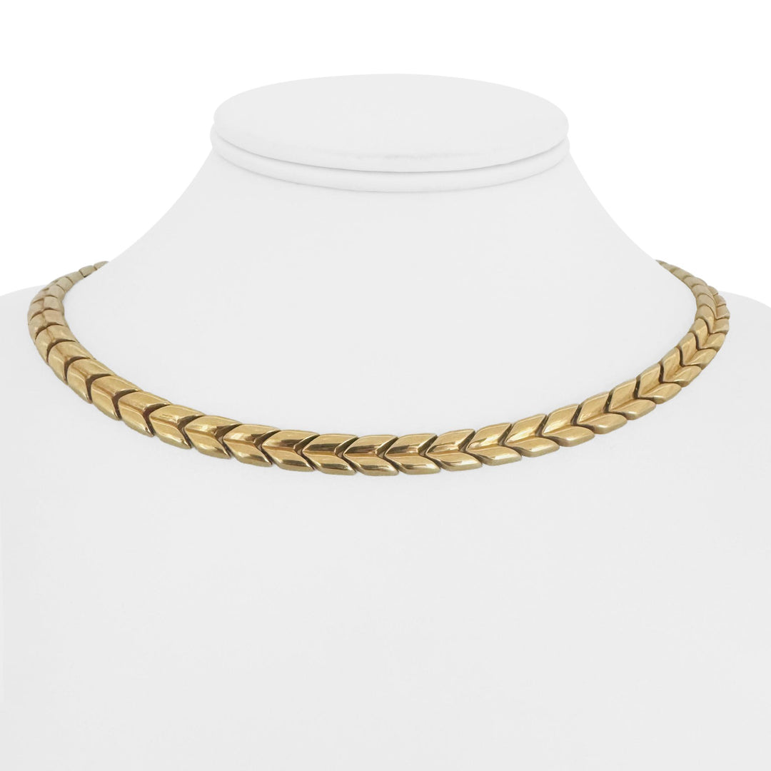 14k Yellow Gold 24.8g Milor Vintage 5mm Polished Fancy Link Necklace Italy 17"