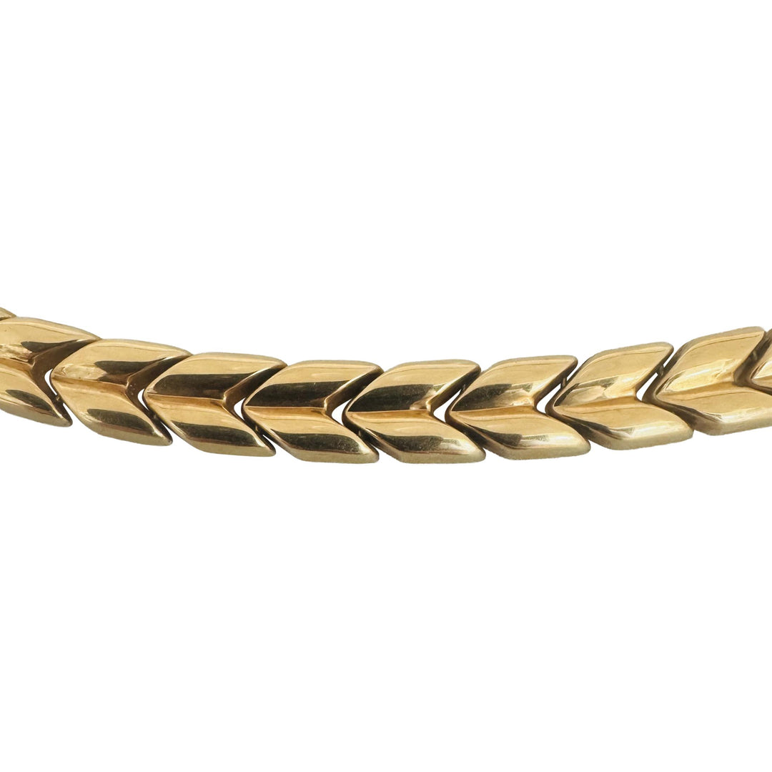 14k Yellow Gold 24.8g Milor Vintage 5mm Polished Fancy Link Necklace Italy 17"