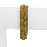 19k Yellow Gold 36.8g Solid Heavy 13mm Mesh Rigid Bangle Bracelet 7"