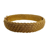 19k Yellow Gold 36.8g Solid Heavy 13mm Mesh Rigid Bangle Bracelet 7"