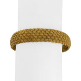 19k Yellow Gold 36.8g Solid Heavy 13mm Mesh Rigid Bangle Bracelet 7"