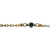 14k Yellow Gold and Colored Glass 32.3g Solid Cable Link Necklace Italy 24"
