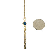 14k Yellow Gold and Colored Glass 32.3g Solid Cable Link Necklace Italy 24"