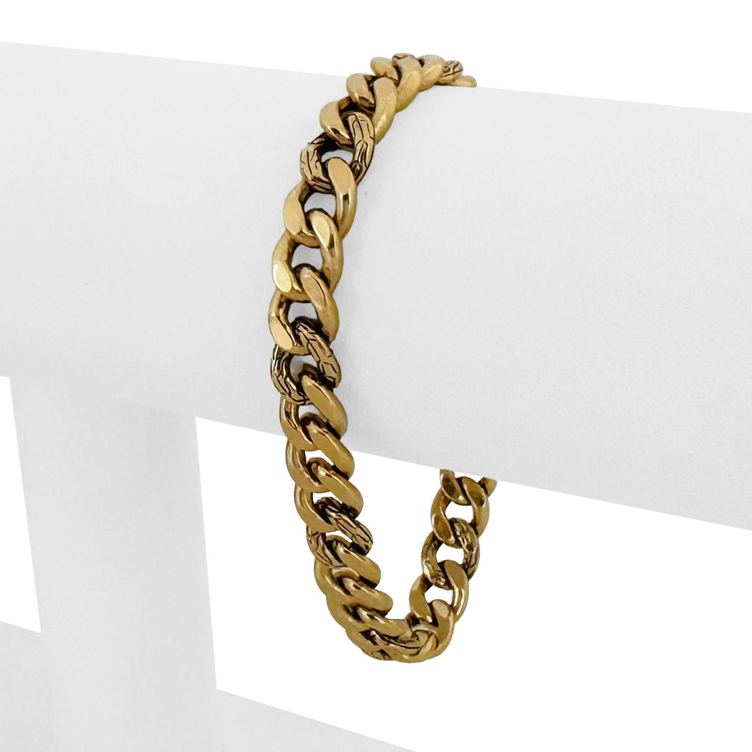 John Hardy 18k Yellow Gold 18g Vintage Fancy Curb Link Bracelet 7"