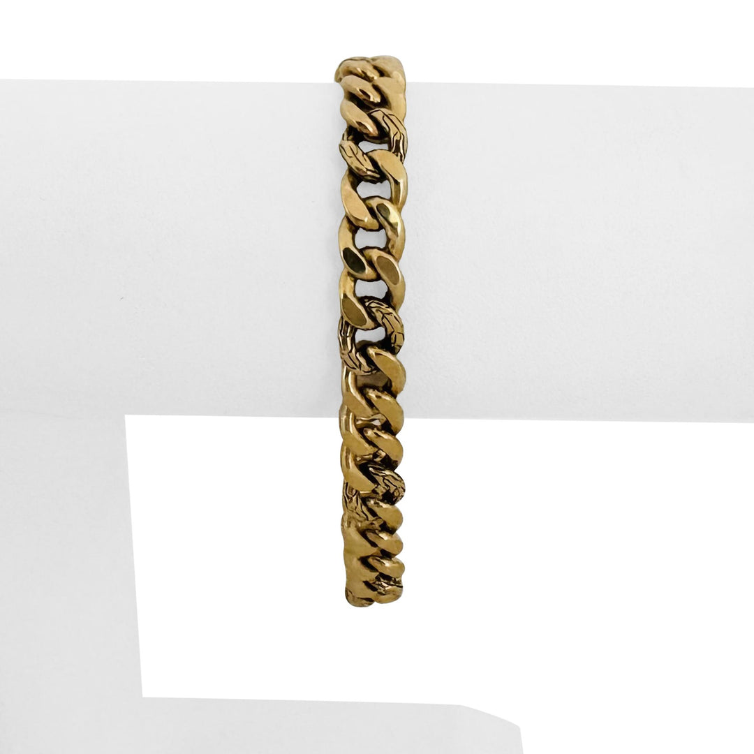 John Hardy 18k Yellow Gold 18g Vintage Fancy Curb Link Bracelet 7"