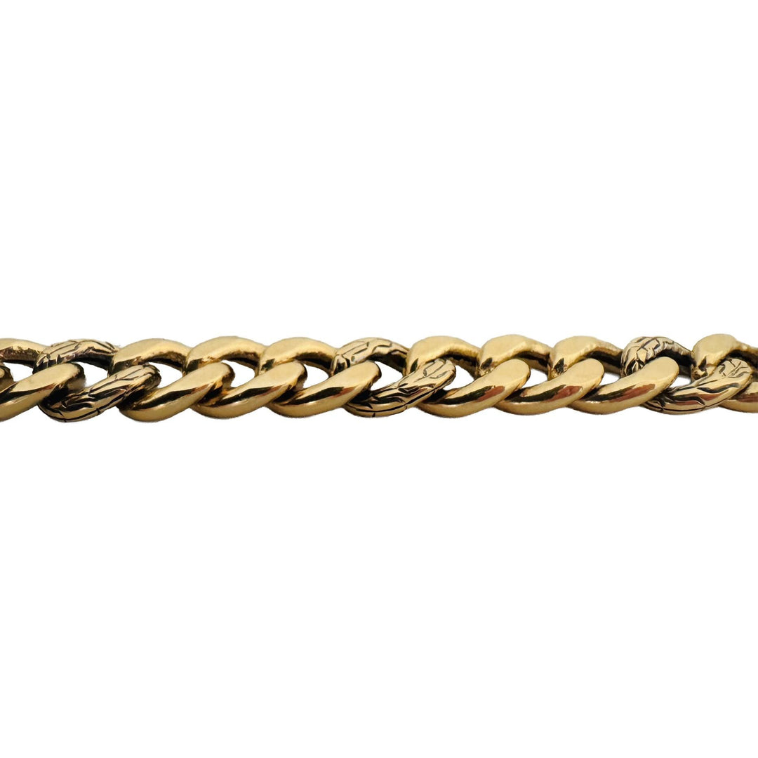 John Hardy 18k Yellow Gold 18g Vintage Fancy Curb Link Bracelet 7"