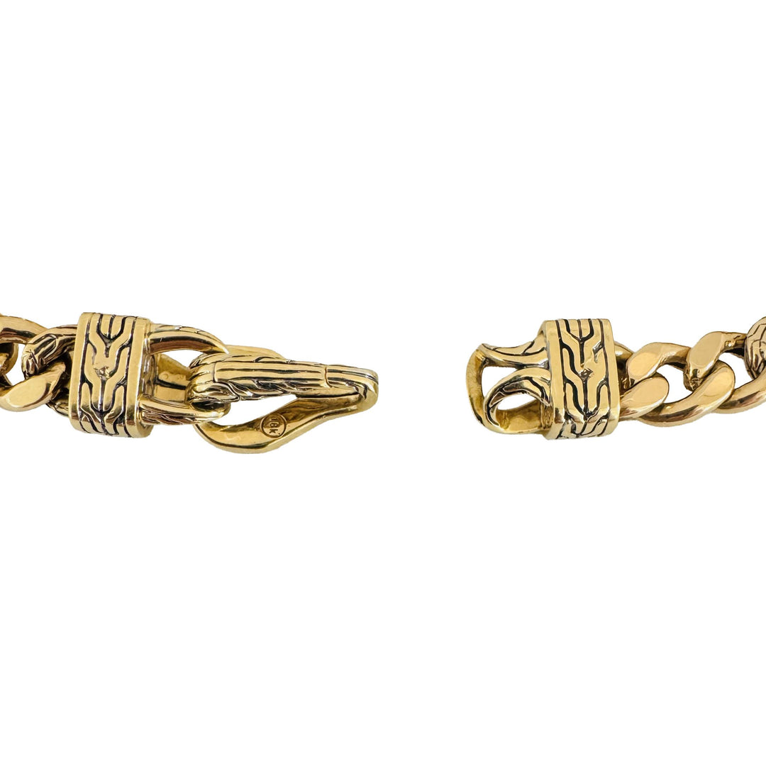 John Hardy 18k Yellow Gold 18g Vintage Fancy Curb Link Bracelet 7"