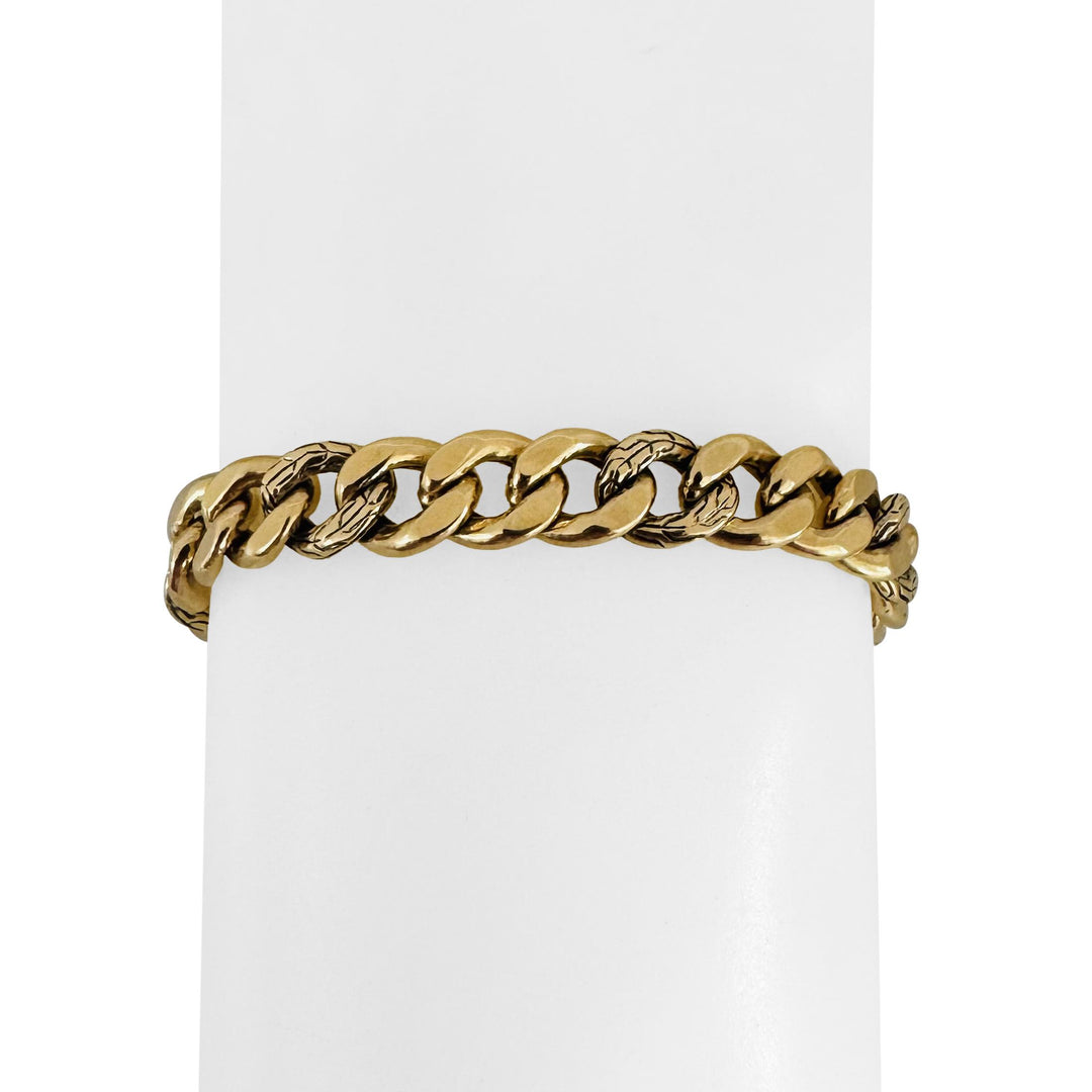John Hardy 18k Yellow Gold 18g Vintage Fancy Curb Link Bracelet 7"
