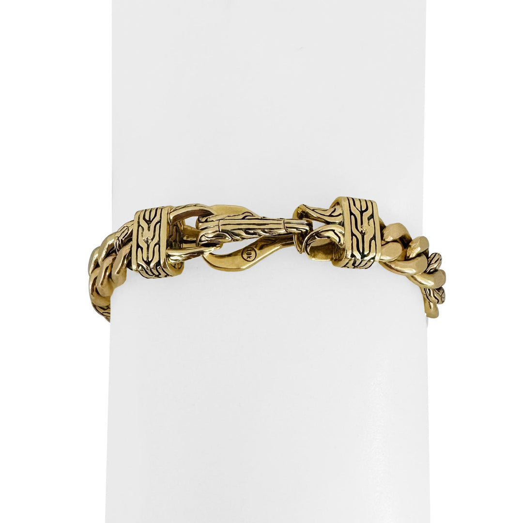 John Hardy 18k Yellow Gold 18g Vintage Fancy Curb Link Bracelet 7"