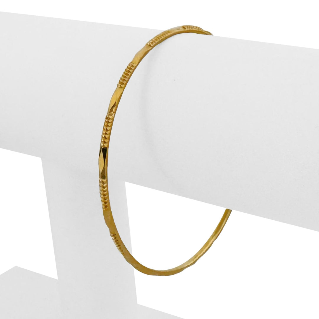 22k Yellow Gold 9.3g Solid Vintage 2.5mm Bangle Bracelet 7.75"