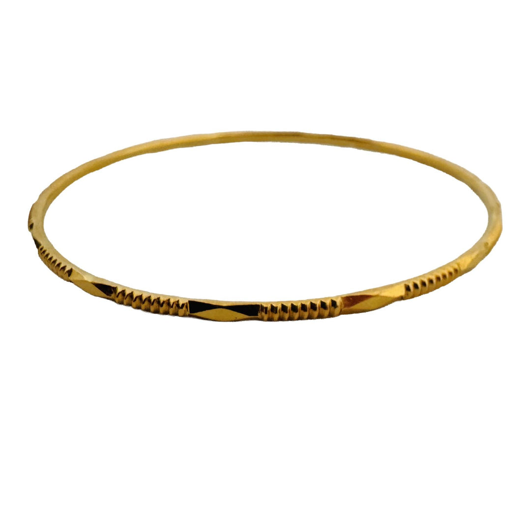 22k Yellow Gold 9.3g Solid Vintage 2.5mm Bangle Bracelet 7.75"