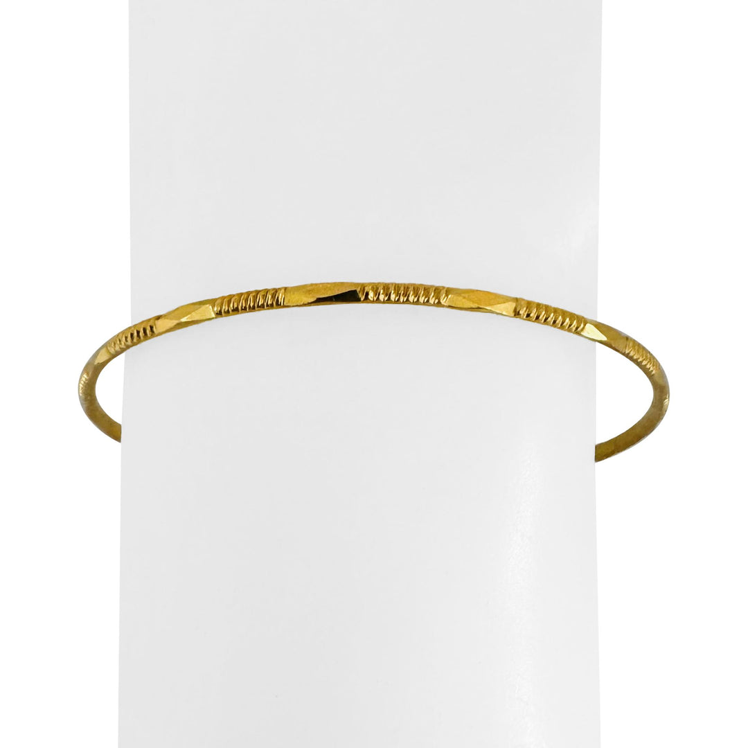 22k Yellow Gold 9.3g Solid Vintage 2.5mm Bangle Bracelet 7.75"