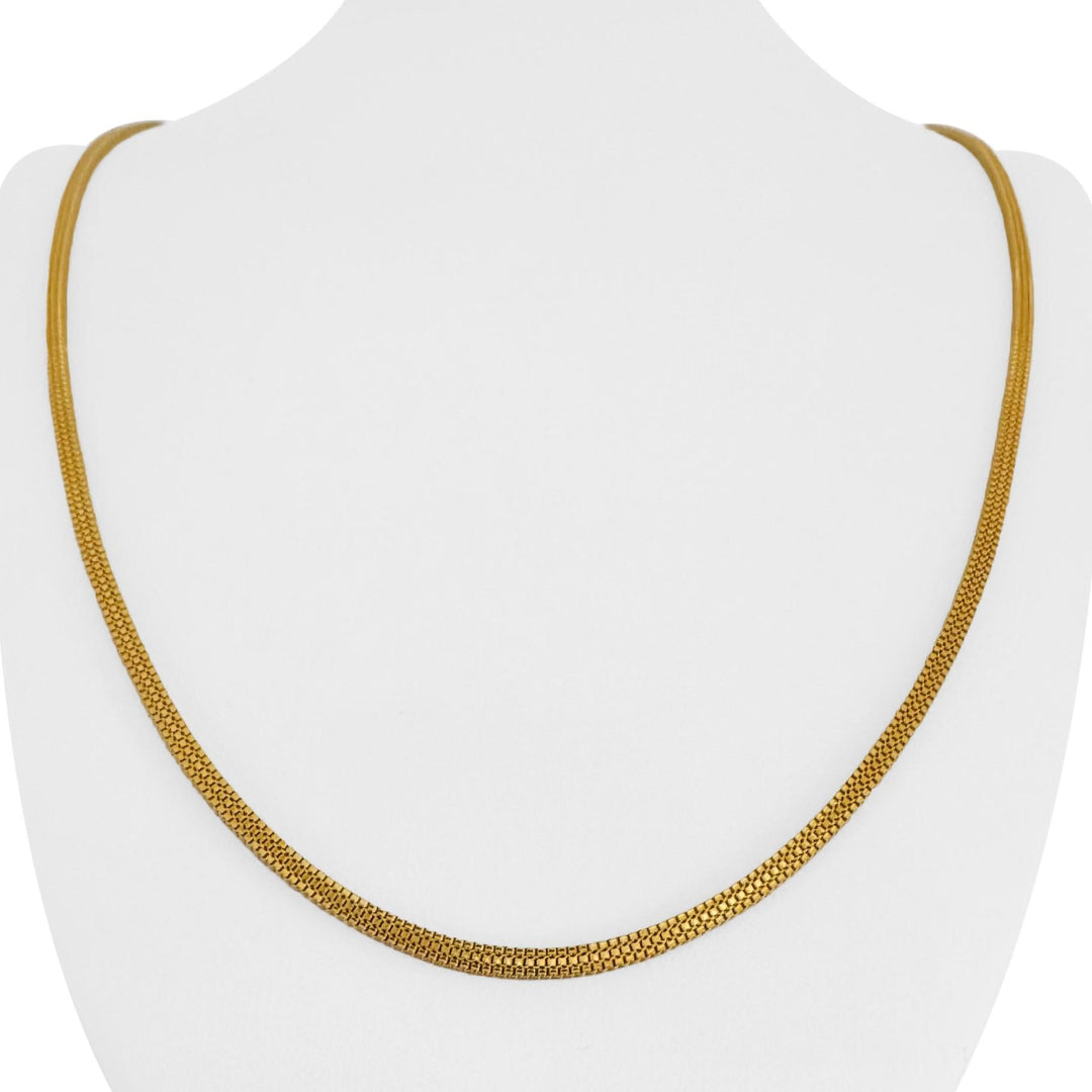 22k Yellow Gold 24g Solid Squared 2.5mm Fancy Link Chain Necklace 24"