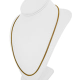 22k Yellow Gold 24g Solid Squared 2.5mm Fancy Link Chain Necklace 24"
