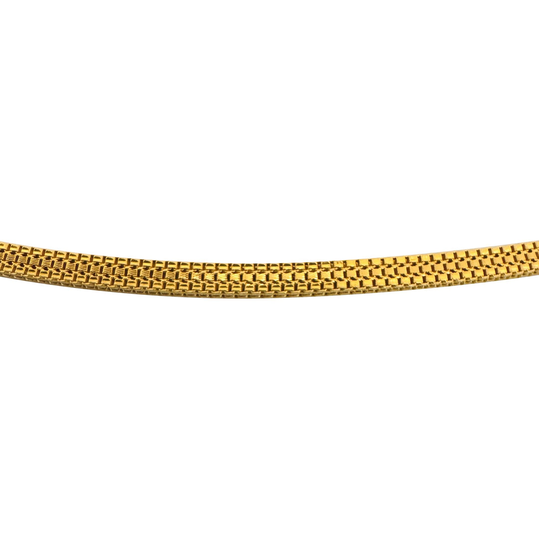 22k Yellow Gold 24g Solid Squared 2.5mm Fancy Link Chain Necklace 24"