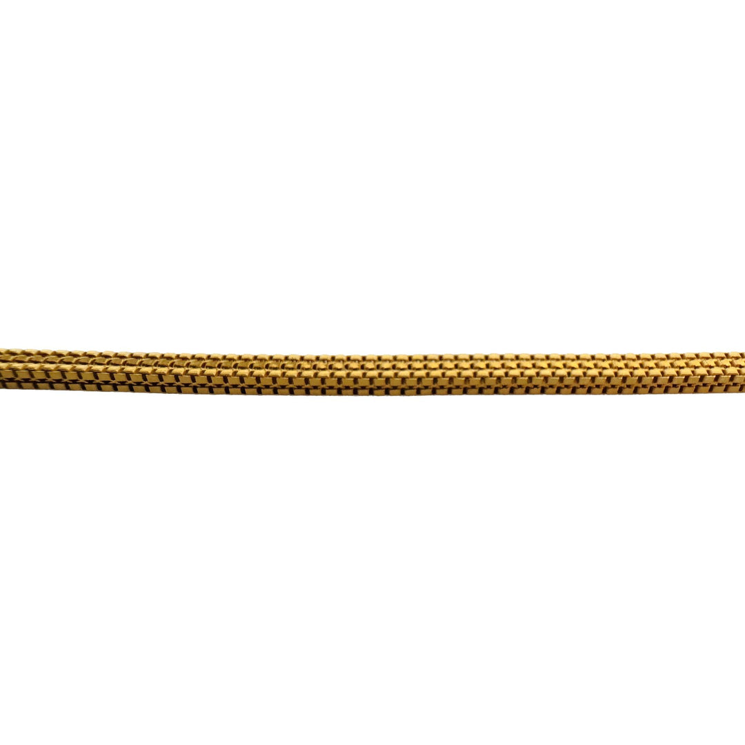 22k Yellow Gold 24g Solid Squared 2.5mm Fancy Link Chain Necklace 24"