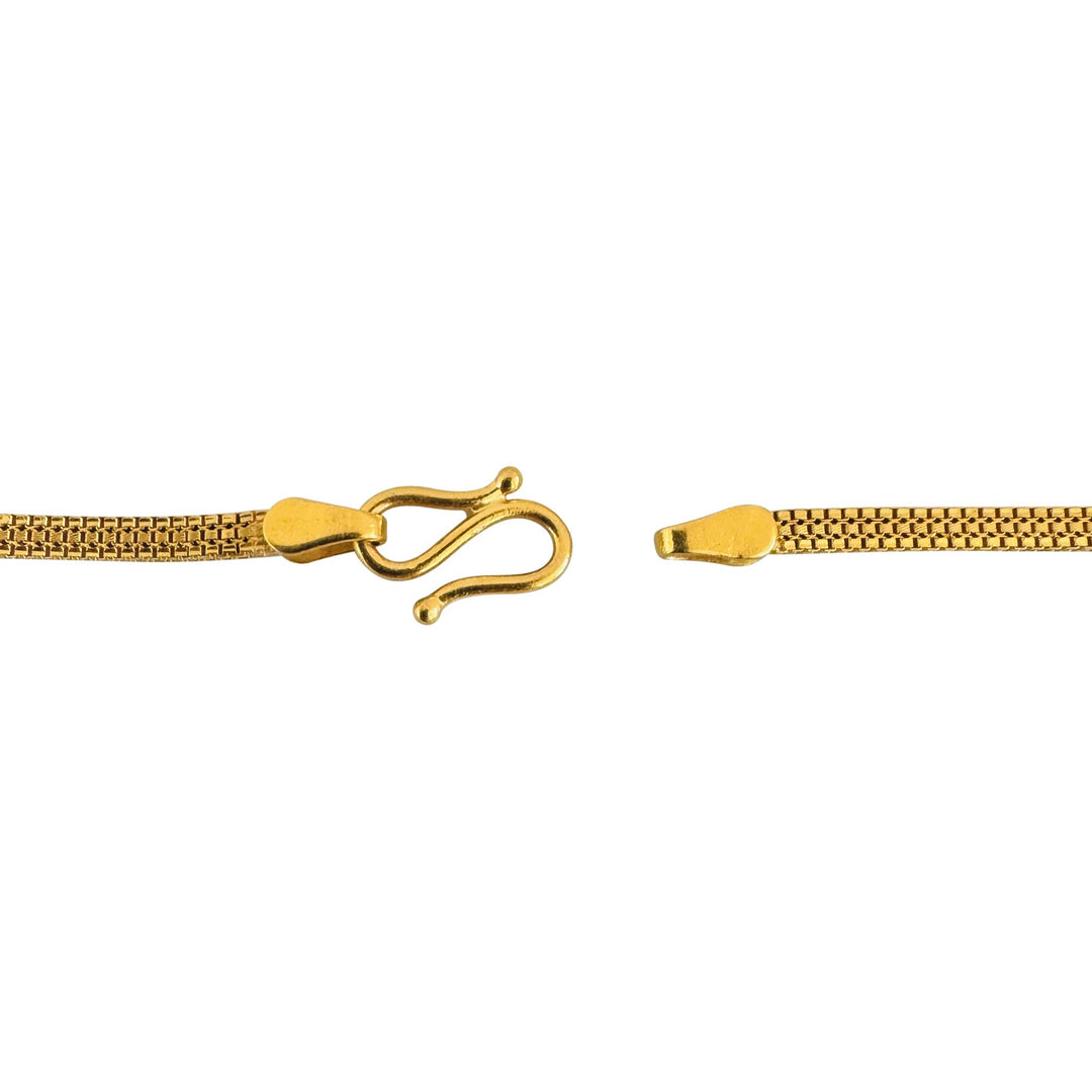 22k Yellow Gold 24g Solid Squared 2.5mm Fancy Link Chain Necklace 24"