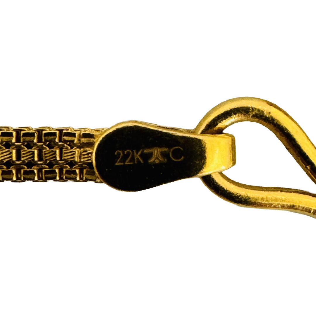 22k Yellow Gold 24g Solid Squared 2.5mm Fancy Link Chain Necklace 24"
