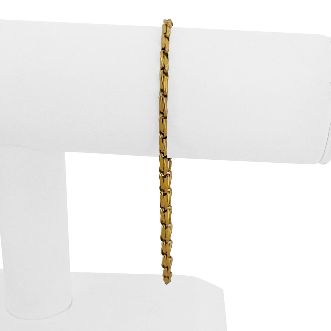 22k Yellow Gold 10g Solid Vintage 3mm Fancy Link Bracelet 8.25"