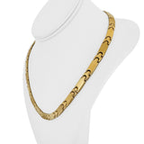 18k Yellow Gold 30g Vintage Polished 7.5mm Panel Link Necklace Italy 19"