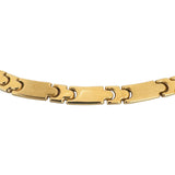 18k Yellow Gold 30g Vintage Polished 7.5mm Panel Link Necklace Italy 19"