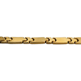 18k Yellow Gold 30g Vintage Polished 7.5mm Panel Link Necklace Italy 19"