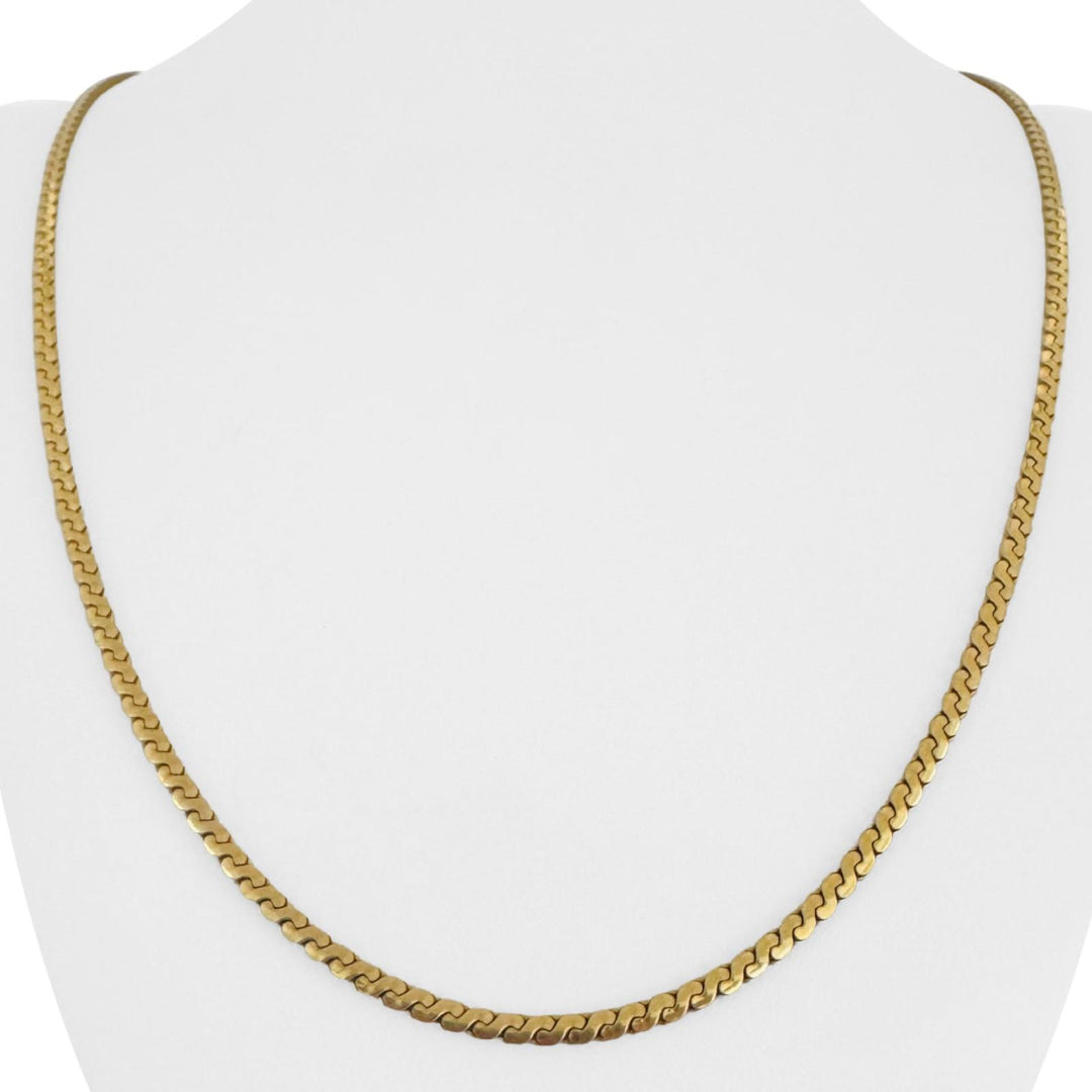 18k Yellow Gold 19.6g Vintage UnoAErre Serpentine Link Chain Necklace Italy 24"