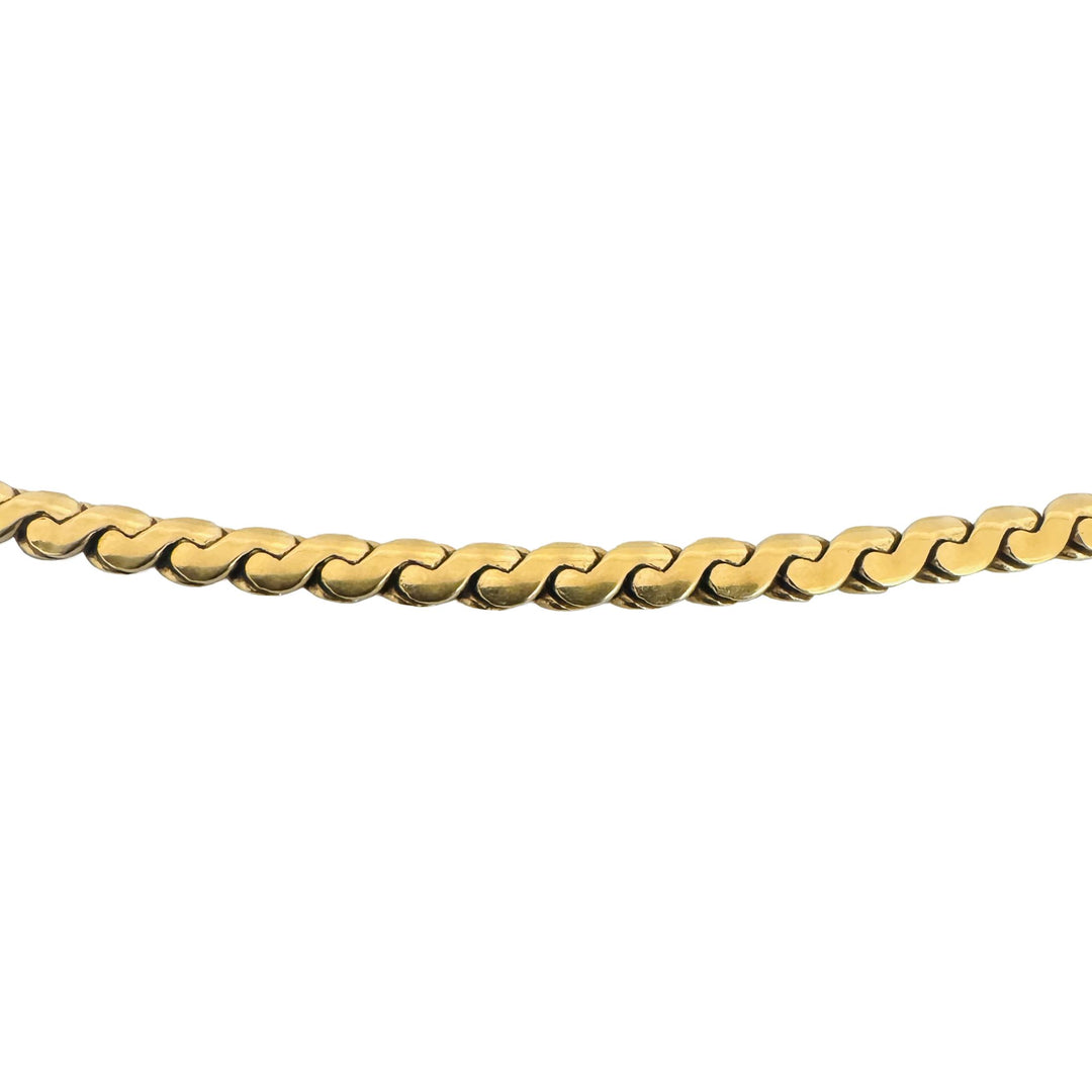 18k Yellow Gold 19.6g Vintage UnoAErre Serpentine Link Chain Necklace Italy 24"