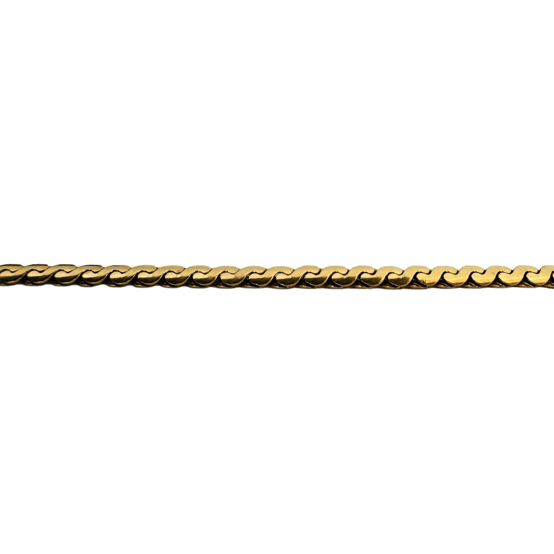 18k Yellow Gold 19.6g Vintage UnoAErre Serpentine Link Chain Necklace Italy 24"